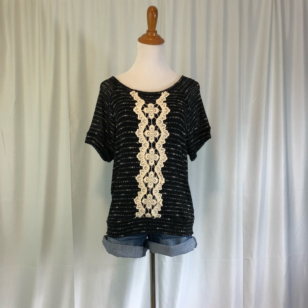Crochet Lace Trimmed Top